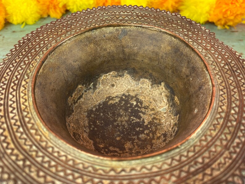 Antique Indian Brass Temple Oil Lamp Ghee Lamp Diya Puja Etsy UK