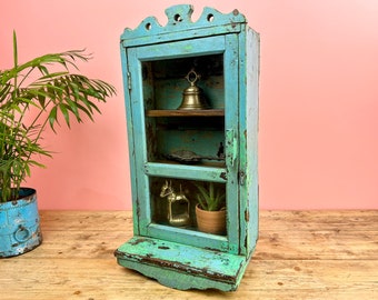 Vintage Indian small wall hanging display cabinet