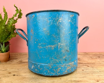 Vintage Indian Metal Planter / Bin