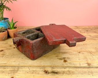 Vintage Indian Wooden Spice Box