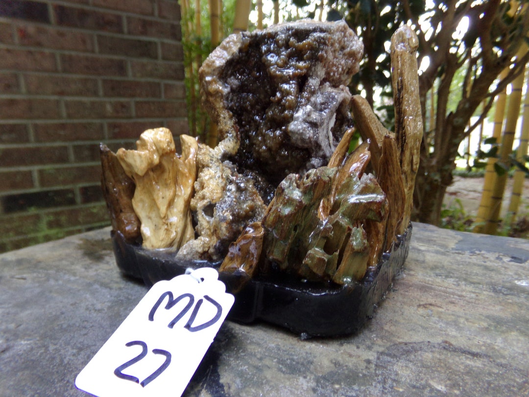 Aquascape Limestone Cavernous Cave Rock, Driftwood Arrangement