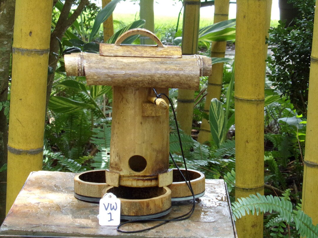 Bamboo Bird Feeder/hanging or Sitting/heat Treated Etsy