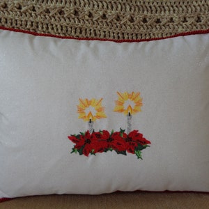 Embroidered Christmas pillow