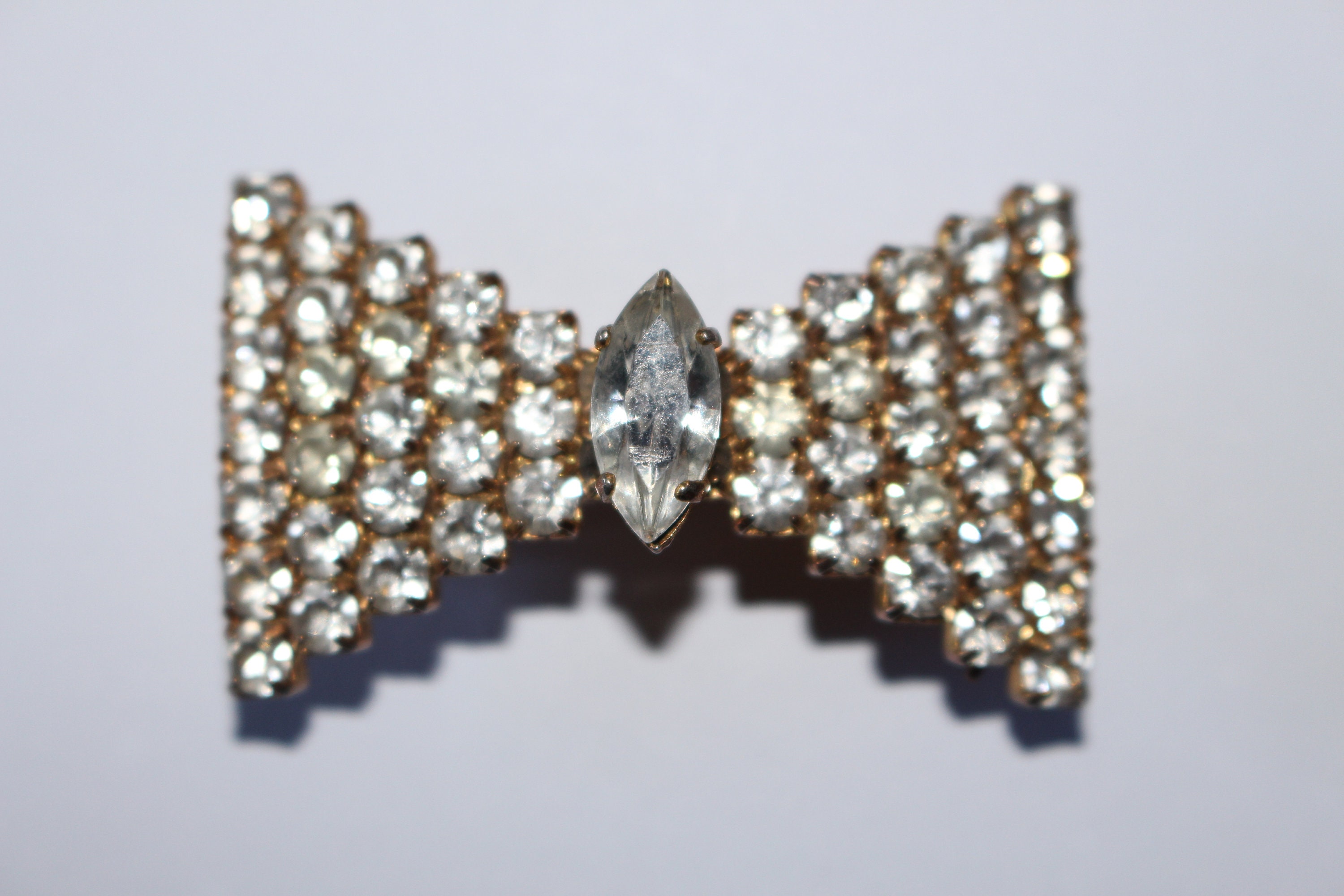 Vintage Diamante Hair Clip Etsy UK