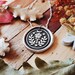 FOLK WITCH Necklace - 925 Sterling Silver Wax Seal Stamp Amulet Pendant Medal Folk Tales Wicca Botanical Moon Night Flower jewelry - READ 