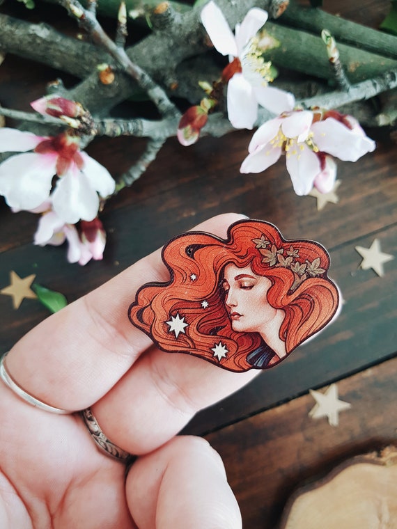 Wooden pin best sale brooch