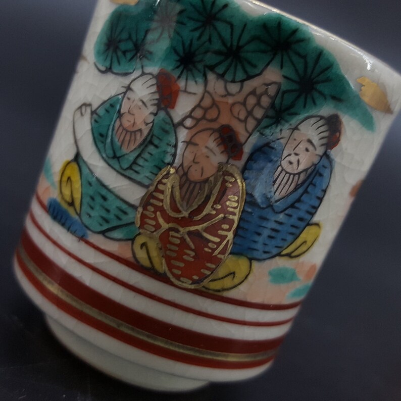 from JAPAN Kutani Shinei Shoza Sake set WBOX