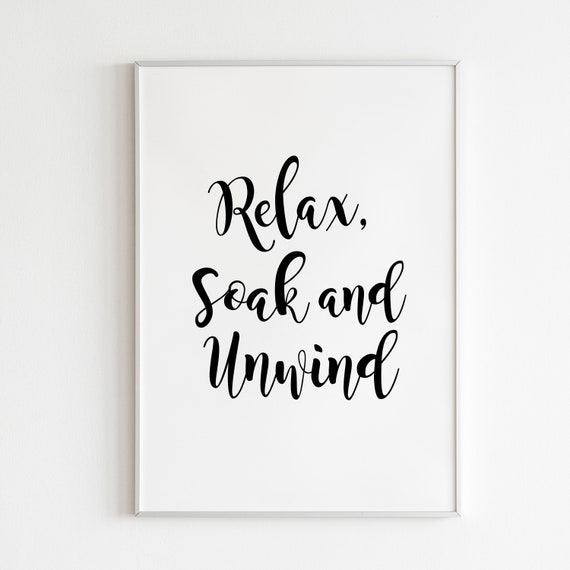 Bathroom Prints Relax Soak Unwind Set of 3 Home decor Print A4 A3