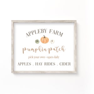 Personalised pumpkin patch print, Autumn family name print, Pumpkin print, Halloween print, Autumn print, Farm family pumpkin print