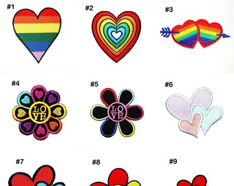 Rainbow Heart Retro Hippie 80s Vintage DIY Fashion Cloth Backpack Iron on Patch Rainbow Heart Retro Hippie 80s Vintage DIY Fashion Cloth Backpack Iron on Patch