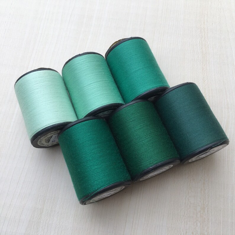 All Purpose Sewing Thread Multi Green Color Shade Spun Etsy