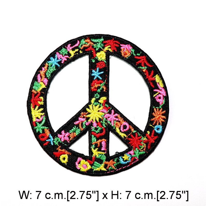 Peace Sign Symbol Patch Retro Hippie Hippy 70s 80s 90s Emblem Etsy