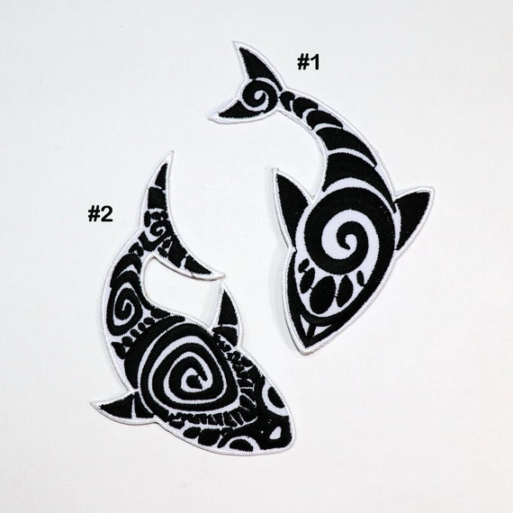 Shark Fish Patch Ocean Beach Animal Hawaii Art Tribal Tattoo Etsy