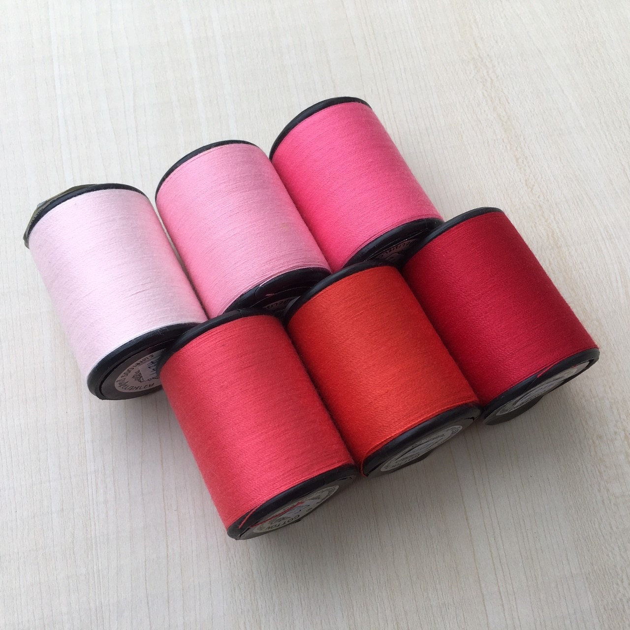 All Purpose Sewing Thread Pink Red Colors Shades Spun Etsy