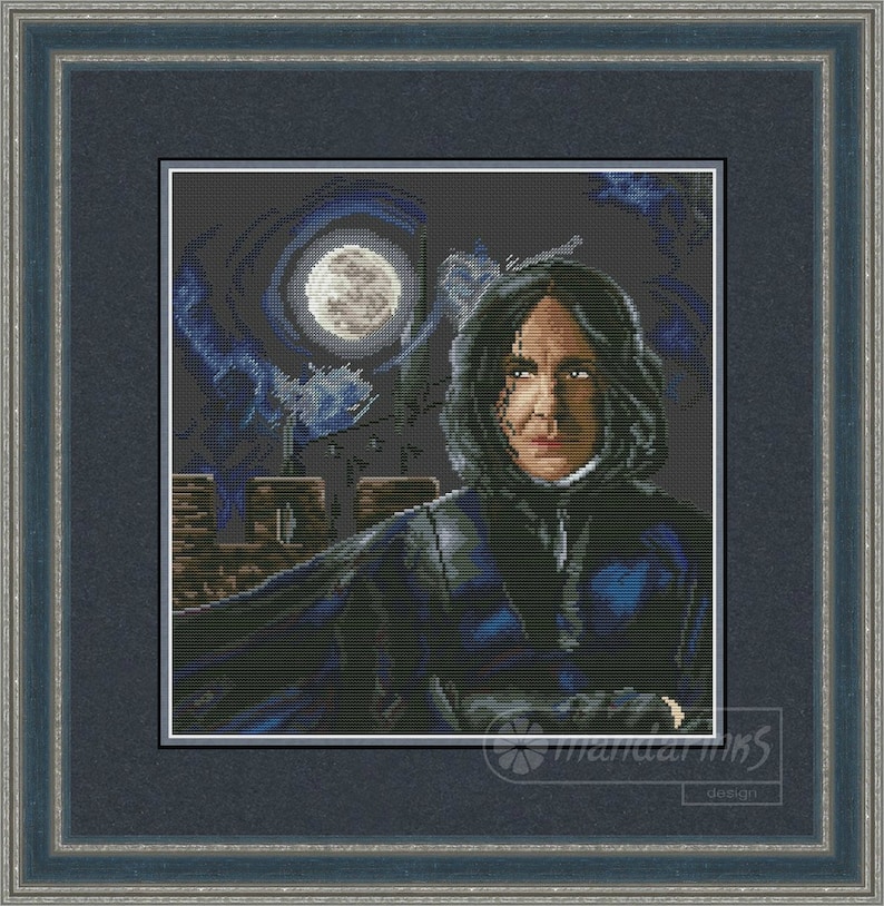 Professor Severus Snape Cross Stitch Pattern DMC Needlepoint Pattern Embroidery Chart Printable PDF Instant Download