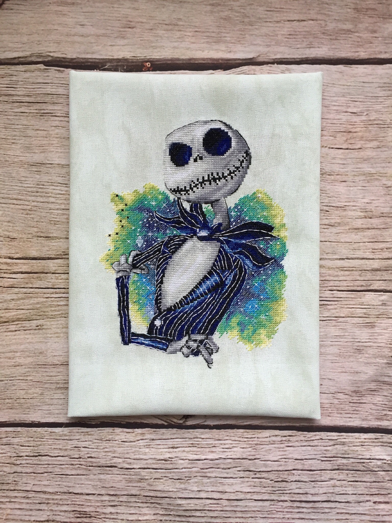 Jack Skellington Cross Stitch Pattern DMC Needlepoint Pattern Etsy
