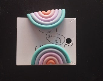 Polymer clay Rainbow earrings