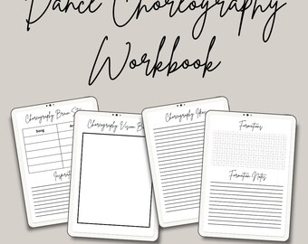 Dance Choreography Workbook, Download and Print to plan your choreography, Lesson Planning