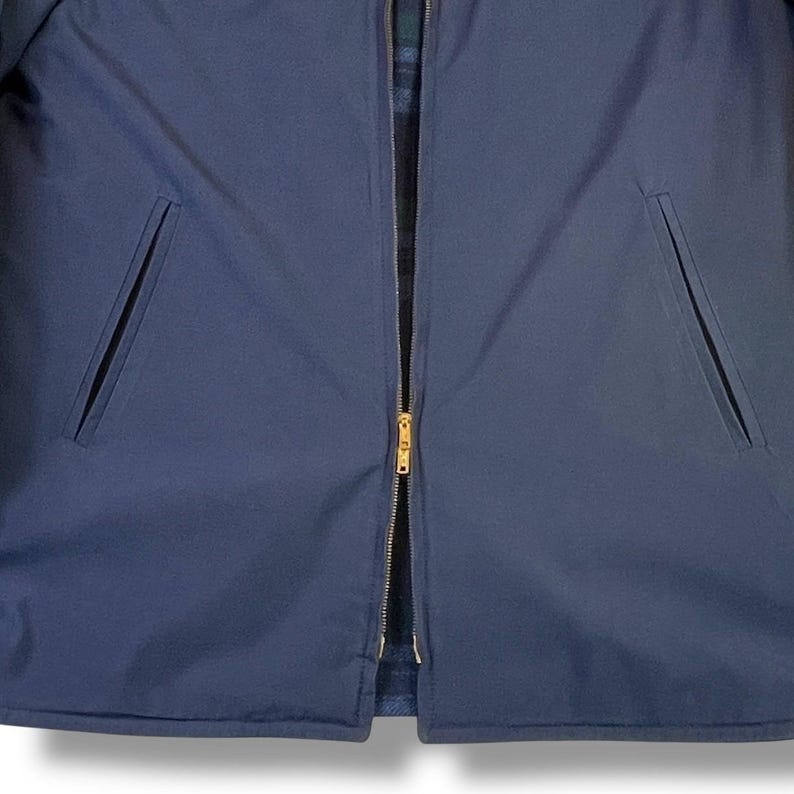 Chaqueta reversible de lana Pendleton Vintage de los años 50, cuadros azul marino, fabricada en EE. UU., talla grande/XL imagen 4
