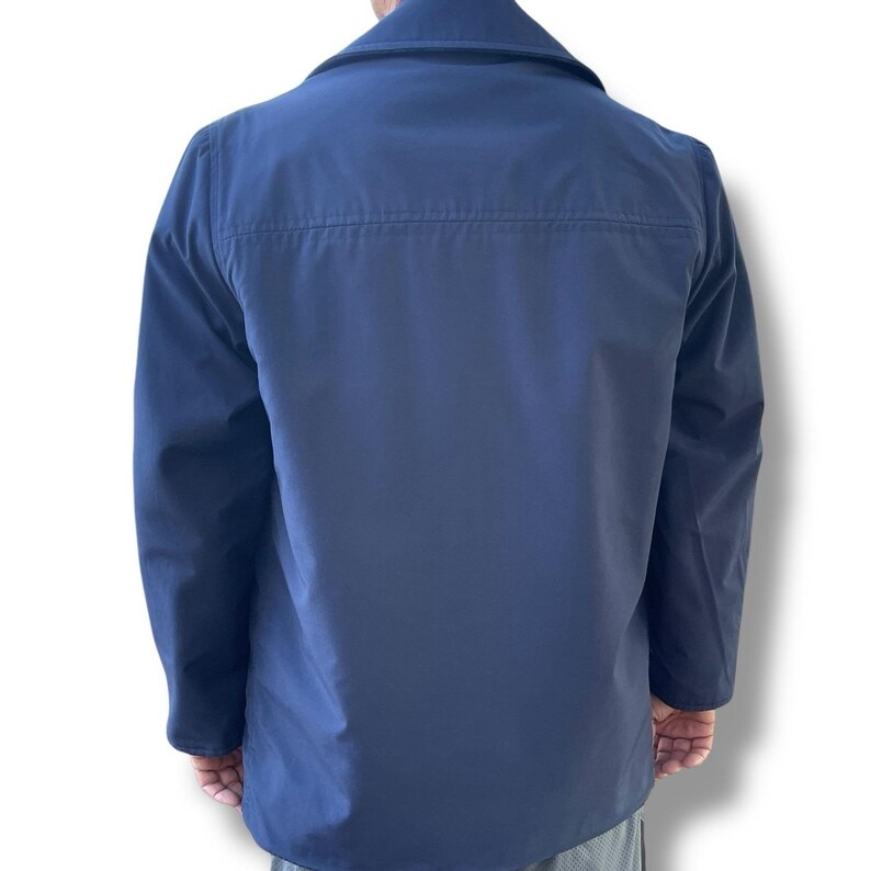 Chaqueta reversible de lana Pendleton Vintage de los años 50, cuadros azul marino, fabricada en EE. UU., talla grande/XL imagen 12