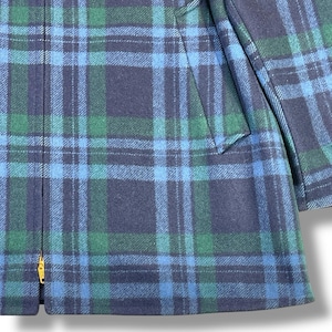 Chaqueta reversible de lana Pendleton Vintage de los años 50, cuadros azul marino, fabricada en EE. UU., talla grande/XL imagen 10