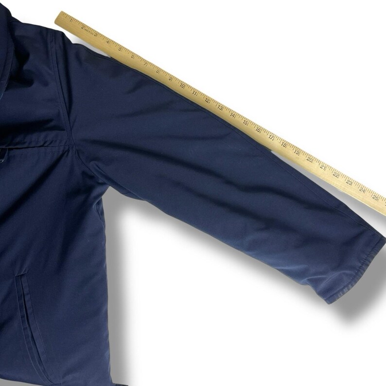 Chaqueta reversible de lana Pendleton Vintage de los años 50, cuadros azul marino, fabricada en EE. UU., talla grande/XL imagen 14