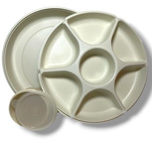 TUPPERWARE Serveerschaal 6-Delig Verdeeld Feest Veggie Snack & Dip Tray Compleet