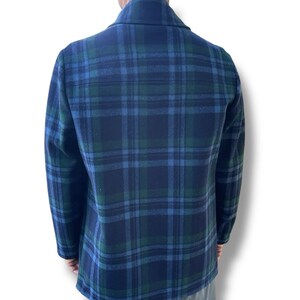 Chaqueta reversible de lana Pendleton Vintage de los años 50, cuadros azul marino, fabricada en EE. UU., talla grande/XL imagen 11