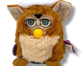 Furby Coleccionable 70-800 Coffee Tiger Electronics 1999 Ojos Verdes ¡VER VIDEO!