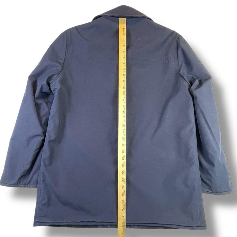 Chaqueta reversible de lana Pendleton Vintage de los años 50, cuadros azul marino, fabricada en EE. UU., talla grande/XL imagen 15