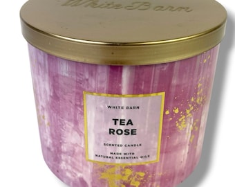 Vela de 3 mechas White Barn Tea Rose de Bath & Body Works, 411 g (14.5 oz), nueva.