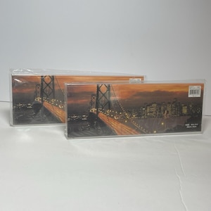 Vintage Clear Acrylic Panoramic Picture Frames 10" x 3.5" Set of 2 NOS Sealed