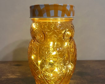 Orange Owl Lamp