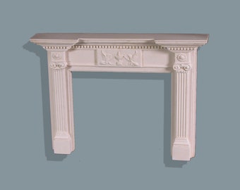 Classic Style  Stunningly elegant Fireplace Mantel in the CLASSIC style, with twin fluted pilasters ~ 1/12 Dollhouse Miniature