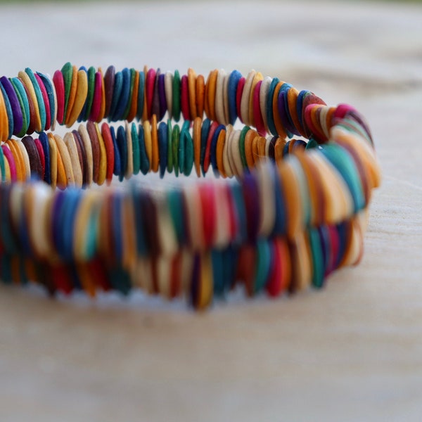 Melon Seed Funky Multi-coloured Bracelet // Single or Double //  Ethical // Sustainable Jewellery //  Festival Fashion //  Botanical Gift