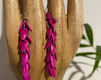Funky Melon Seed Drop Earrings: Multi-Colored Festival Jewelry