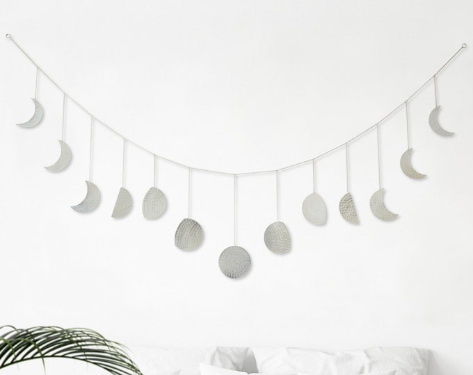 70" Moon Phase Wall Hanging: Celestial Boho Decor