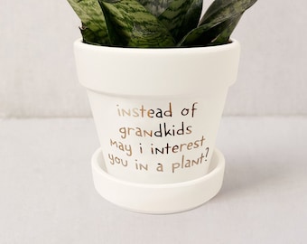 Funny Plant Pot Gift for Mom: Succulent Planter with Saucer