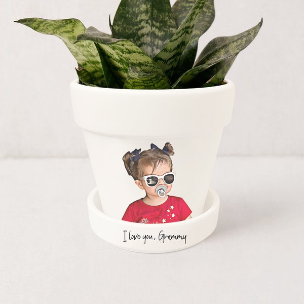 Gift for Grandma | Custom Planter Gift for Nana | Mothers Day Gift | Personalized Gifts for Mom | Succulent Pot w/ Tray | Plant NOT included