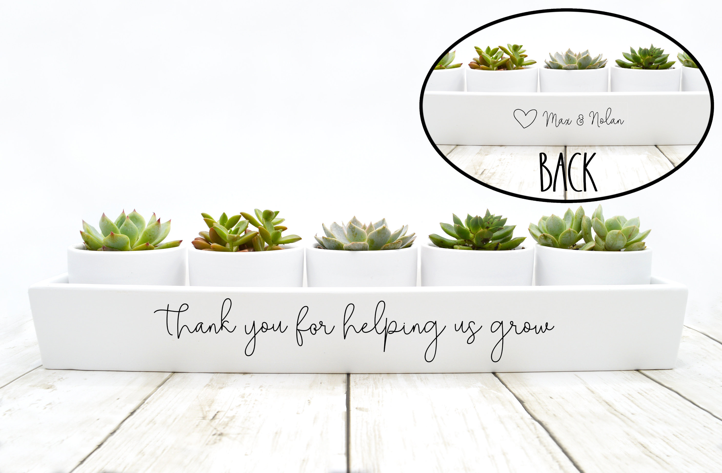 Thank You for Helping Us Grow Planter Set Custom Thank You Etsy