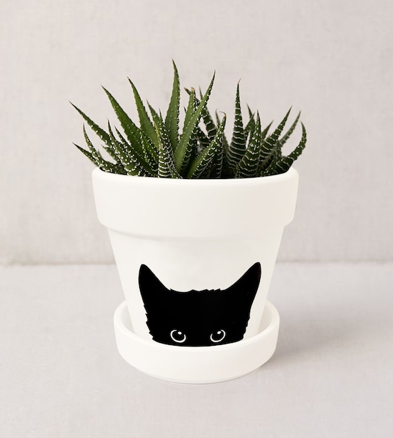 Black Cat Indoor Plant Pot Witchy Decor Gothic Decor Etsy