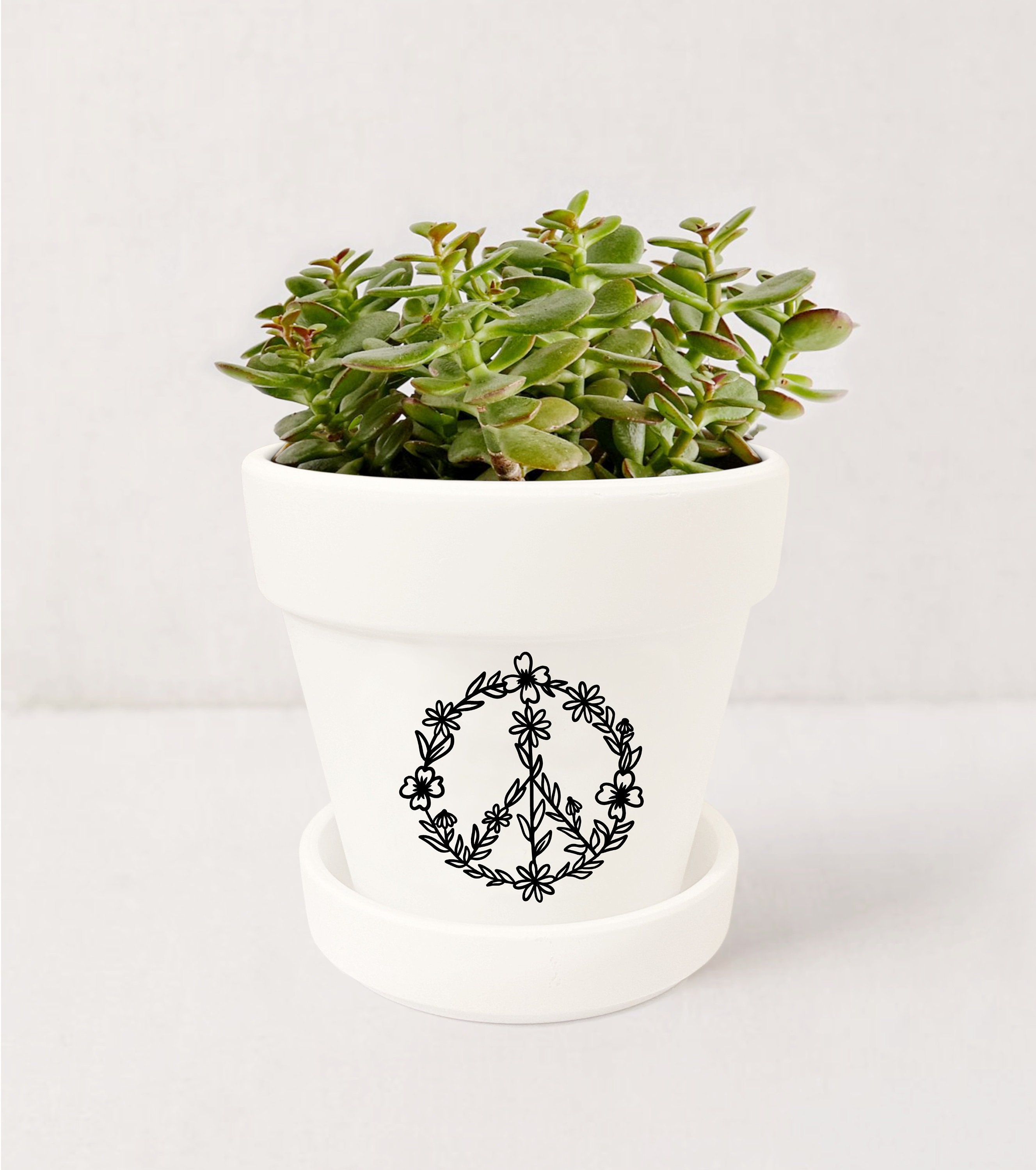 Peace Sign Wildflower Planter Hippie Decor Boho Chic Etsy
