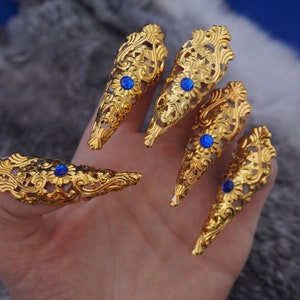 Black Dragon Nails Fierce Claw Rings Filigree Jeweled Claw | Etsy