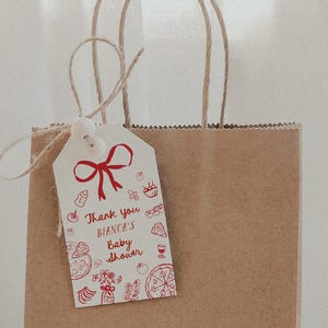 Slice Slice Baby Favor Tag Template - Editable Special Delivery Pizza Baby Shower Gift Tag |Hand Drawn Italian Pizza Theme#YH3