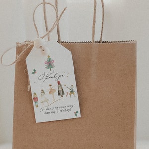 Nutcracker Birthday Party Favor Tag| Christmas Ballerina Favor Tag | The Land of Sweets Party | Editable Winter Onederland Thank You Tag#MC2
