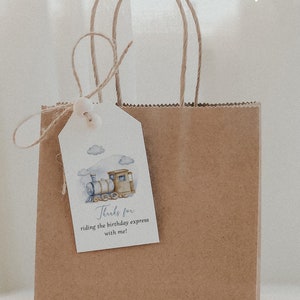 Train Birthday Thank You Tag | Editable Chugga Two Two Blue Train Birthday Favor Tag | Choo Choo Train Gift Tag#BO2