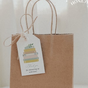 Gender Neutral Storybook Stack Thank You Favor Tags, Book Themed Shower Favor Tags, My First Chapter Fully Editable Template #Y227
