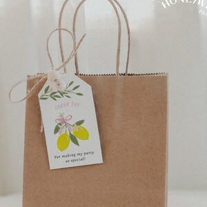 Lemon Thank You Favor Tags - Editable Template for Main Squeeze Shower and Lemon Birthday - Customizable LemonTags#SU0