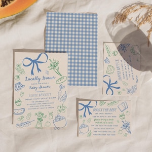 Bundle baby shower pour garçon cultivé localement - faire-part de bébé modifiable pour le marché de producteurs, demande de livre, tombola de couches et carte de remerciement #SA4