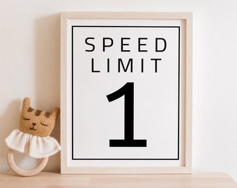 Speed Limit Sign Template | Editable Race Car Party Speed Limit Signs | Customizable Speed Limit 1, 2,3, and More | Printable Decor#YAC